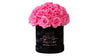 Pink Bouquet in Black Round Box