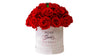 Red Bouquet in White Round Box