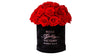 Red Bouquet in Black Round Box