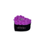 Violet Roses in Black Heart Box (LG)
