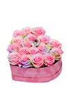 Cotton Candy Roses in Pink Heart Box (LG)