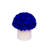 Royal Blue Bouquet in White Round Box