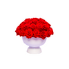 Luxury Red Bouquet of Roses in a White Metal Vase