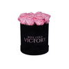 Pink Roses in Round Black Box (LG)