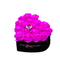 Violet Roses in Black Heart Box (MD)