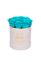 Tiffany Blue Roses in Round Black Box (LG)