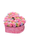 Cotton Candy Roses in Pink Heart Box (MD)