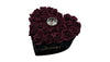 Burgundy Roses in Black Heart Box (LG)