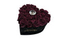 Burgundy Roses in Black Heart Box (MD)