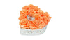 Coral Roses in White Heart Box (MD)