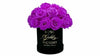 Violet Bouquet in Black Round Box