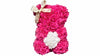 Mini - Fuchsia and White Rose Bear (Heart) with Gift Box